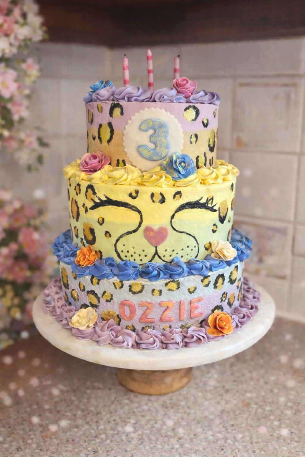 Rainbow Cheetah Cake